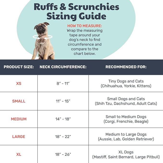 Huxley & Kent Ruff Pet Scrunchy | Hanukkah (Medium) | Festive Christmas/Holiday Neckwear for Dogs/Cats | Fun Stretchable Costume Accessory | Soft Collar with Bells