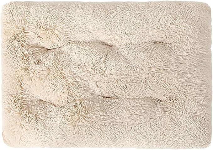 Dog Crate Mat, Dog Bed for Large Dogs, Comfy Fluffy Kennel Pad Anti-Slip for Dog beds & Furniture, Quilted Dog Bed for Pets for Medium/Small Dogs Cats (Color : Brown 2, Size : 16.9x11)