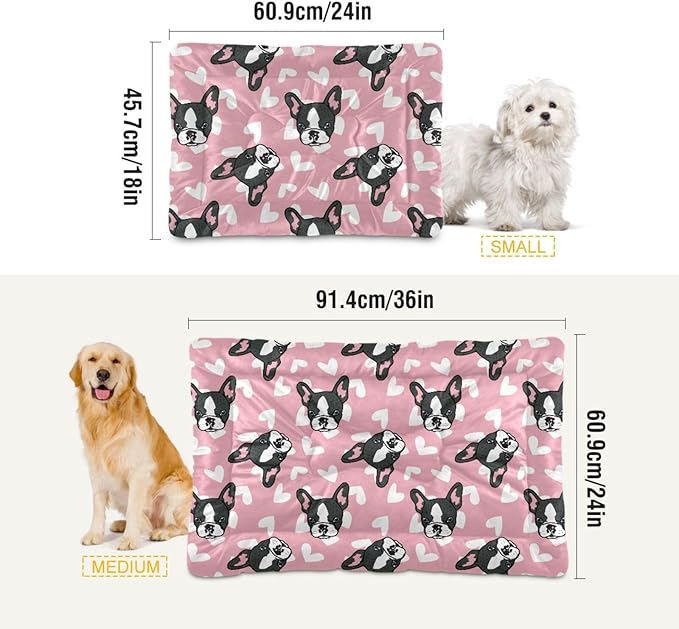 Pet Bed Cute French Bulldog Dog Bed Mat Absorbing Non Slip Pad Pet Sleeping Mat for Small, Medium, and Large Dogs Puppy Cat 36 in x 24 in