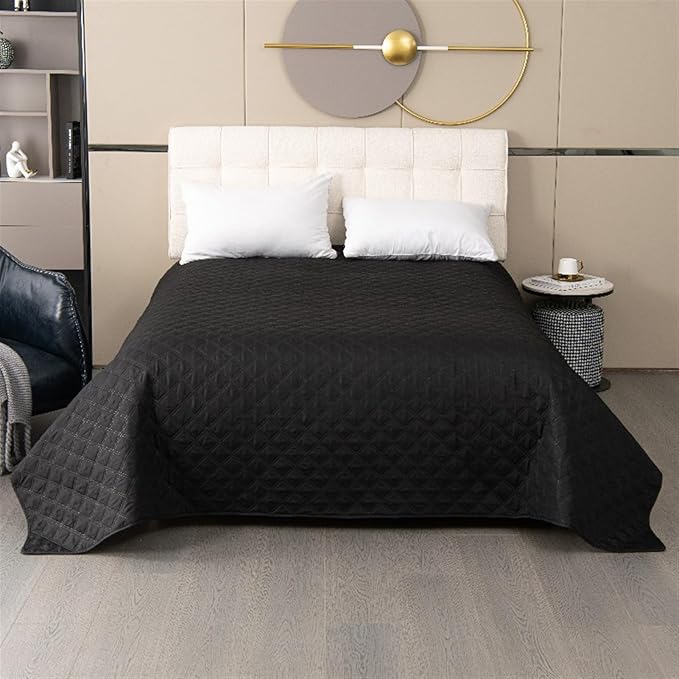 GIBZ Waterproof Dog Bed Cover Anti Slip Pet Furniture Protector Blanket Washable Thick Quilted Mat, Black, 76.2x177.8cm