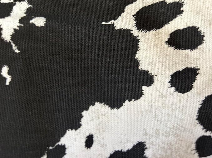Organic Cotton Canvas Dog Bed: Removable Cover, Natural Fill - Made in USA (Cow Print Black White, Small 24" x 7" inches)