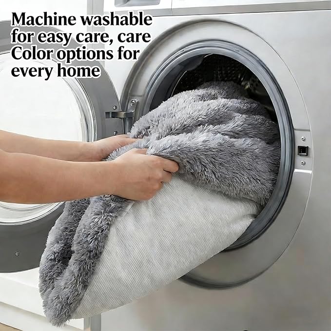 Dream Cloud Pet Sofa Bed Machine Washable Waterproof Supportive Comfort Non-Slip Plush Pet Couch Bed with Raised Edge for Sofa Car Floor, Small Medium Dogs Cats, Furniture Protector (Black)