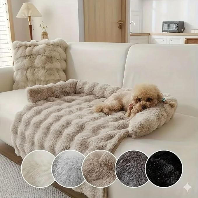 Cloud Pet Sofa Bed, Ultimate Comfort Warm Couch Cover with Fluffy Plush, Anti-Slip Machine Washable Pet Bed Easy to Maintain for Furniture Protector (Dark Gray(29.5 * 29.5in))