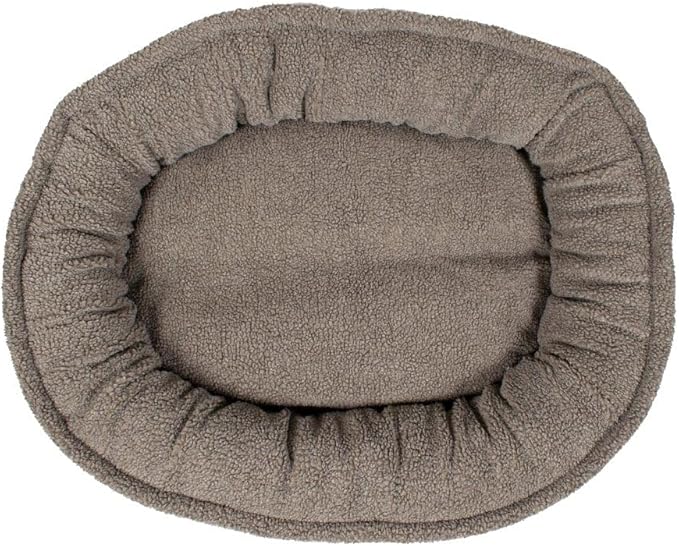 CAROLINA PET COMPANY Microfiber & Tipped Berber Comfy Cup Dog Bed - Chocolate, M