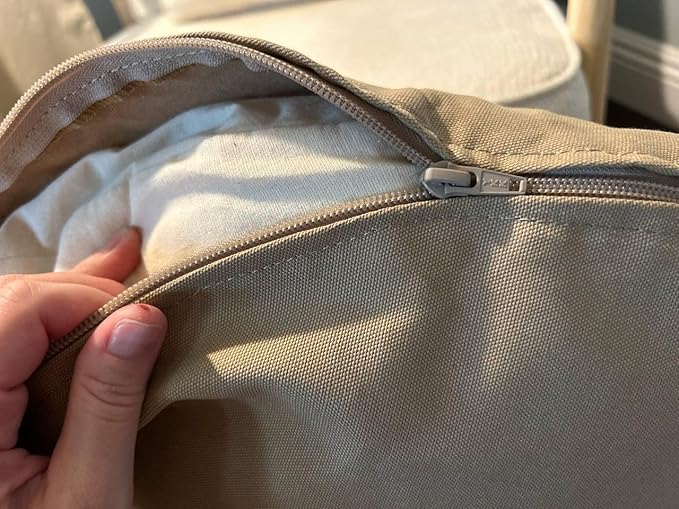 Organic Cotton Canvas Dog Bed: Removable Cover, Natural Fill - Made in USA (Tan, X Large 42" x 8" inches)