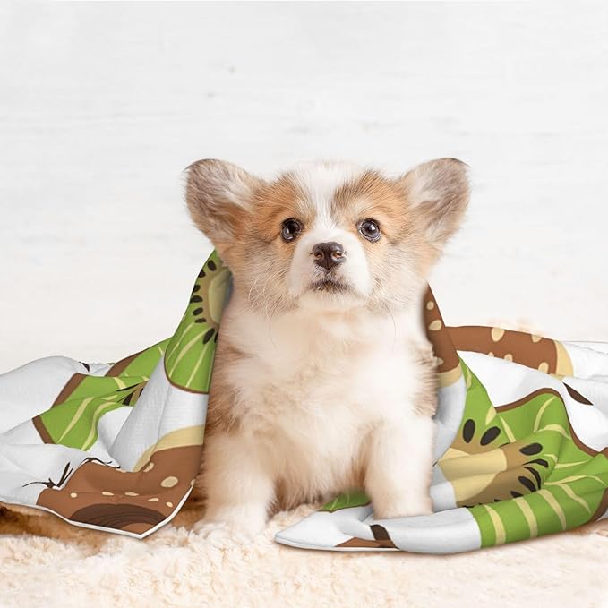 Kiwi Birds Kiwi Fruit Slices Dog Blankets for Small Dogs, Puppy Blanket Cute Pet Blanket for Dog, Puppy, Cat, Kitten Medium