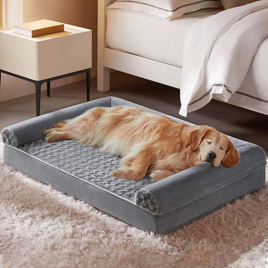 BFPETHOME Dog Beds for Large Dogs, Orthopedic Dog Bed for Medium Large Dogs,Big Waterproof Couch Pet Bed with Removable Washable Cover