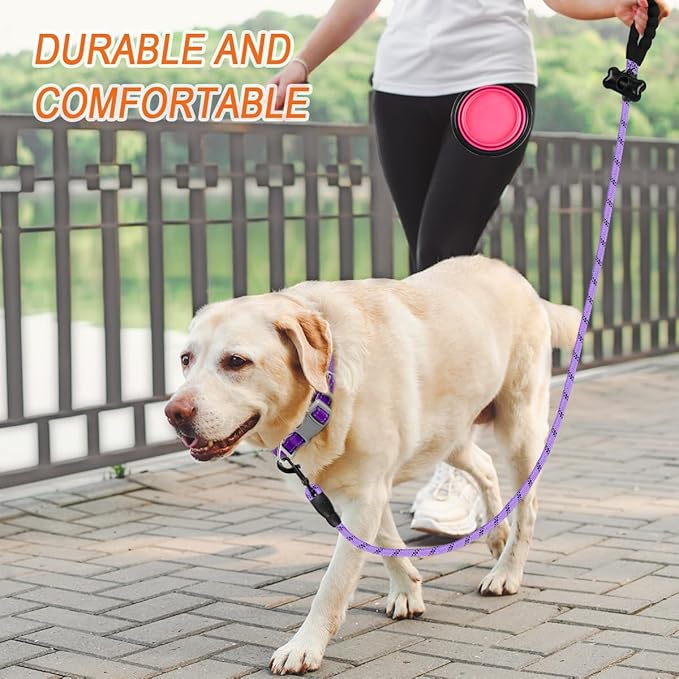 BARKBAY Dog Leashes for Large Dogs Heavy Duty Dog Leash 4/5/6 FT with Comfortable Padded Handle and Highly Reflective Threads for Medium Large Dogs Walking Training Running (5FT-1/2,Violet Purple)