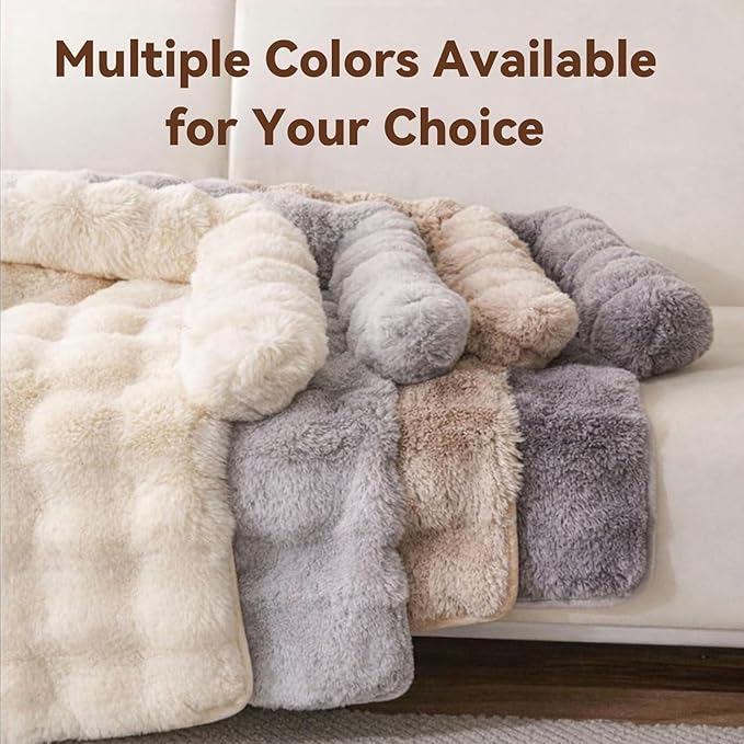 Dream Cloud Pet Sofa Bed, Dream Cloud Pet Sofa Bed Cover, Cozy Rabbit-Velvet Non-Slip Washable Fluffy Plush Pet Mat for Furniture Protection, Soft Couch Bed for Dogs & Cats (Gray, 70X70 CM)