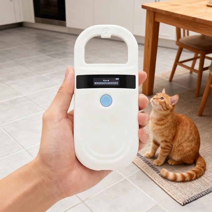 Pet Microchip Reader, 134.2Khz Handheld Scanner, Compatible with Emid Fdx-B, 0-15 Cm Reading, OLED Display, Pet Id Tracking