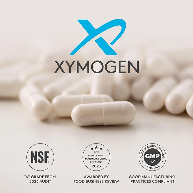 XYMOGEN Iron Glycinate Supplement – Patented Iron BisGlycinate Vitamin - Designed for High Absorption – Supports Hemoglobin & Ferritin Levels – Gentle on Digestion (120 Capsules)
