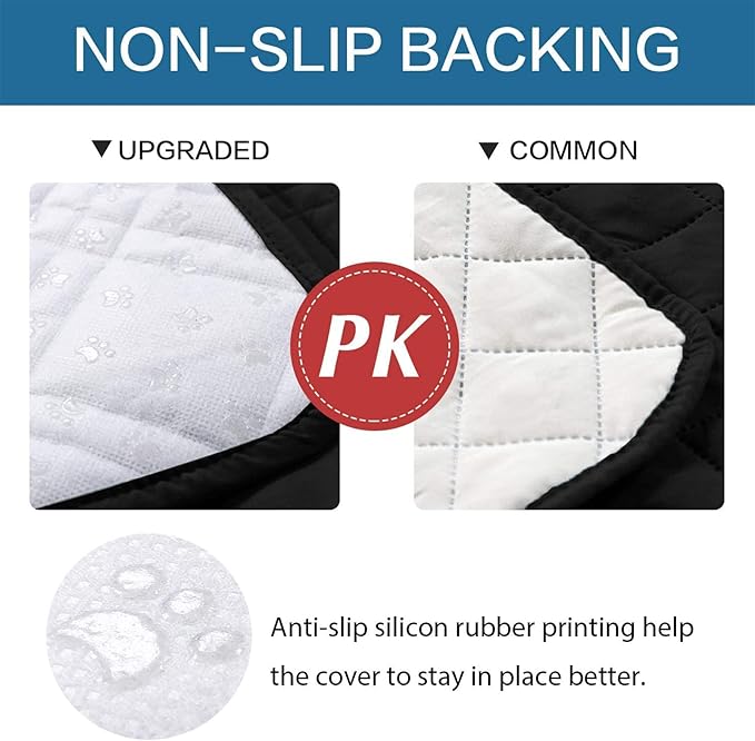 Waterproof Dog Bed Covers for Couch Protection, Water-Resistant Soft Dog Pet Blanket Anti-Slip Dog Blanket for Bed, for Furniture Bed Couch Sofa (Black,52x82inch)