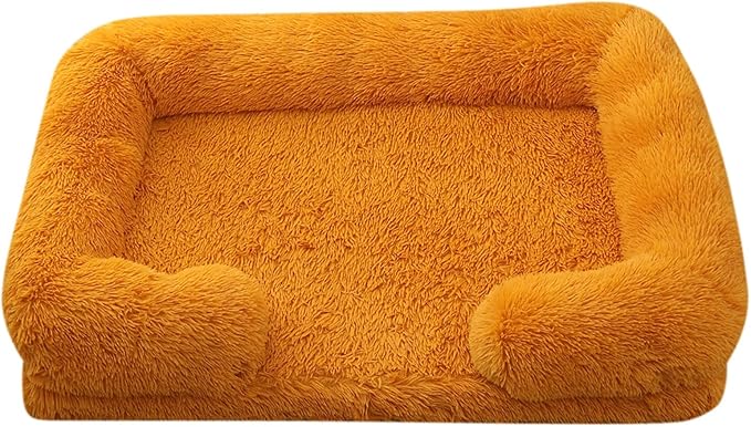 Dog Beds Large Sized dog Orthopedic, Sofa Dog Bed with Waterproof Lining and Nonskid Bottom, Rectangle Washable Dog Bed for Medium Small Dogs and Cats Comfortable ( Color : Orange , Size : 31 x 21" )