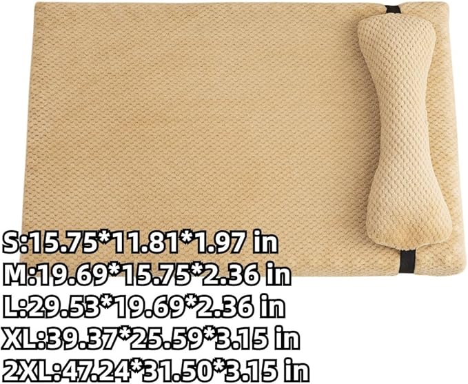 Dog Bed for Small Medium Large Dogs, Dog Mattress with Removable Pillow for Crate Kennel, Sofa Dog Bed, Super Soft Pet Bed for Dogs and Cats, Pet Beds & Furniture (Dark Grey,XX-Large)