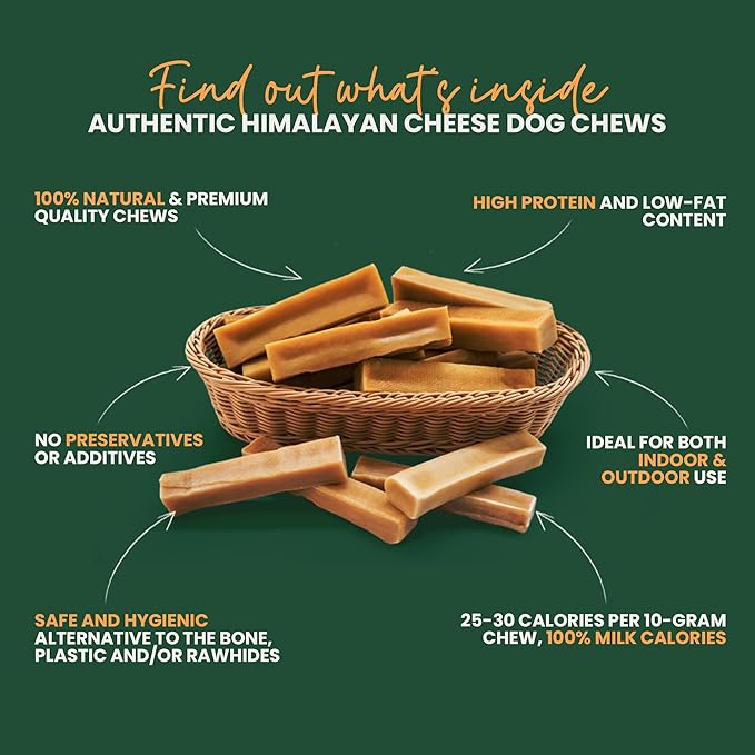 Authentic Himalayan Yak Cheese for Dogs - XXLarge (Pack of 1) - Sourced from Pristine Himalayan Foothill, Rawhide-Free, NO preservatives