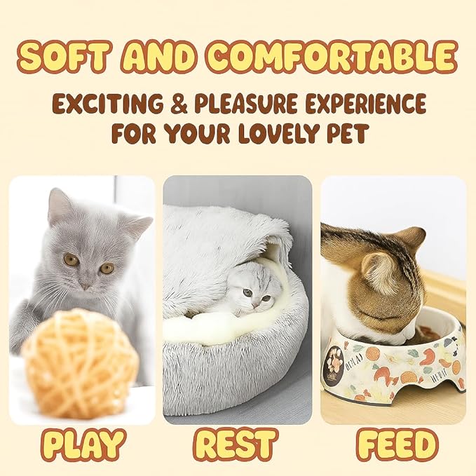 Nest Bed - Lapcatz Cat Beds for Indoor Cats, Fluffy Cat Bed Cave Plush Warm Nest for Cats (Salmon,XXL 32"x32")