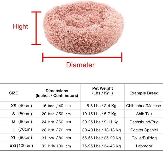 huraty Plush Calming Dog Bed, Faux Fur Donut Cuddler Bed for Cats, Anti-Skid & Anti-Anxiety, 20 Inch for Puppy and Kitties, Apple Green, S
