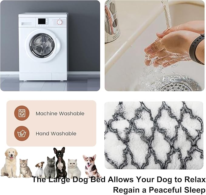 Dog Crate Mat, Dog Bed for Large Dogs, Comfy Fluffy Kennel Pad Anti-Slip for Dog beds & Furniture, Quilted Dog Bed for Pets for Medium/Small Dogs Cats (Color : A 2, Size : 43x29)