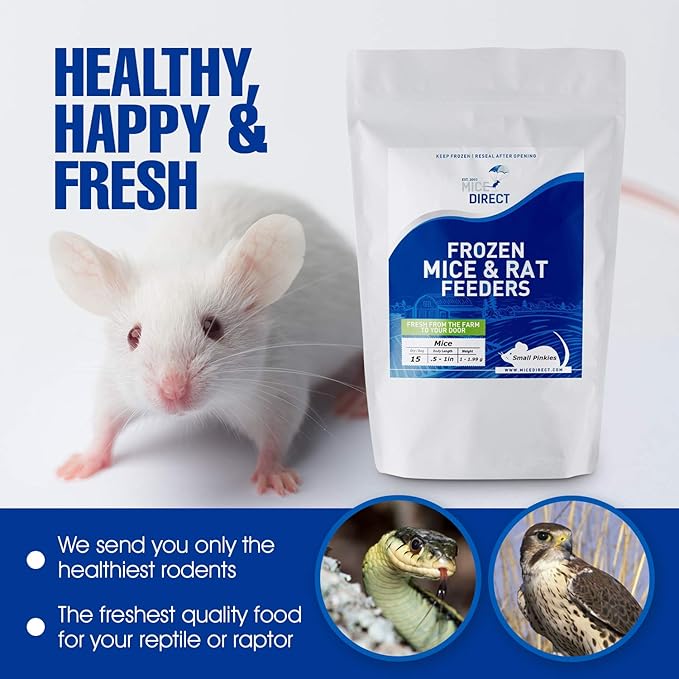 MiceDirect 150 Frozen Mice Combo Pack of 75 Small Fuzzies and 75 Fuzzies Feeders Snake Food for Mice for Corn Snakes Ball Pythons Lizards (.5-1.5 in)(Pack of 150)(525 Grams Min)