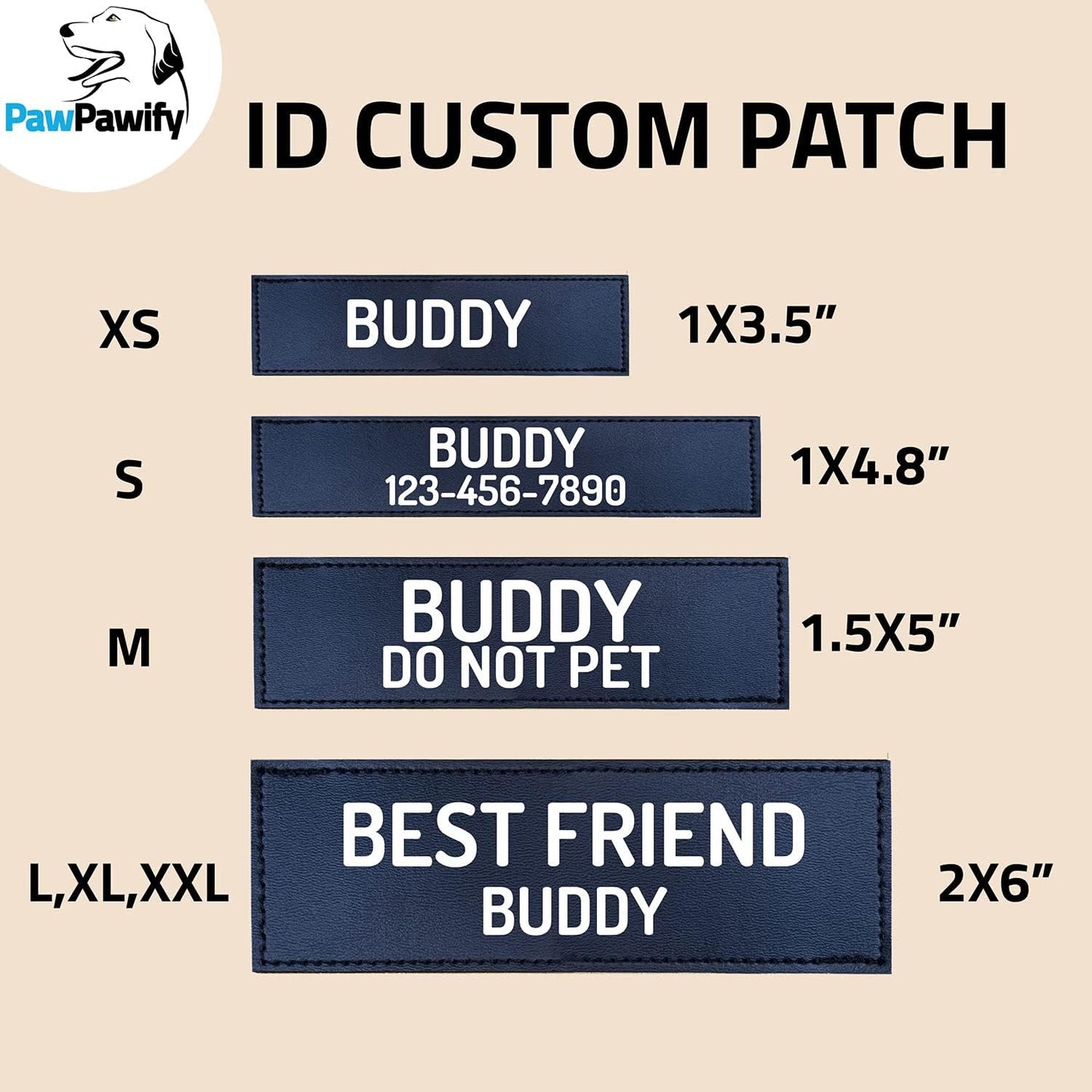 PawPawify Custom No Pull Dog Harness with Name and Phone Number, Heavy Duty Personalized Pet Vest to Prevent Tugging, Pulling, or Choking, Training and Walking (Black, XXL (85-140 LBS))
