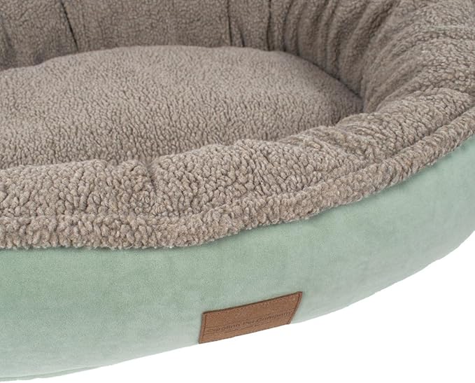 CAROLINA PET COMPANY Microfiber & Tipped Berber Comfy Cup Dog Bed - Blue, S