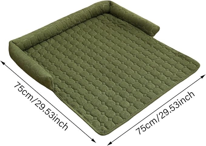 Pet Couch Covers for Sofa, 29" L × 29" W Calming Dog Bed Fluffy Dog Plush Mat for Furniture Protector with Bolster, Washable Removable Couch Cover for Small, Medium, Large Dogs and Cats (Light Gray)