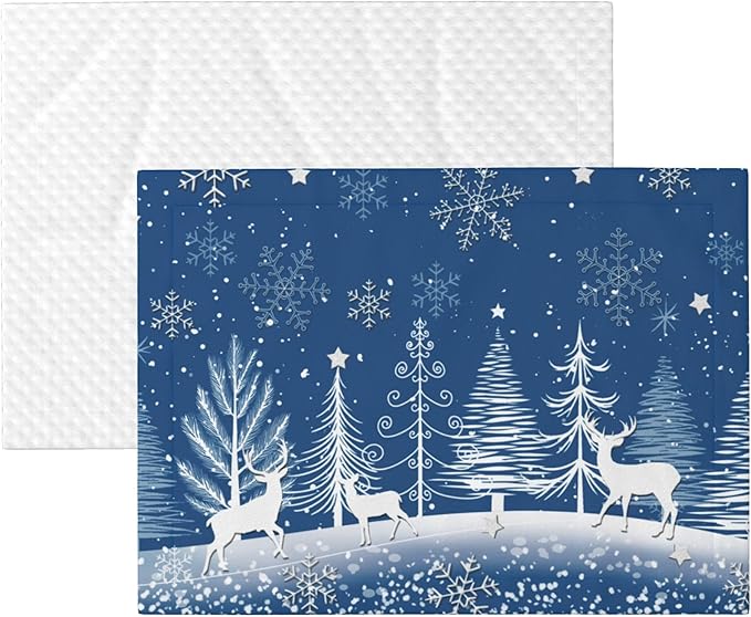 Winter Tree Blanket - Snowflake Throw Blanket 40 x 30 mas Mooses Trees Couch Blankets for Puppy Dogs Cats