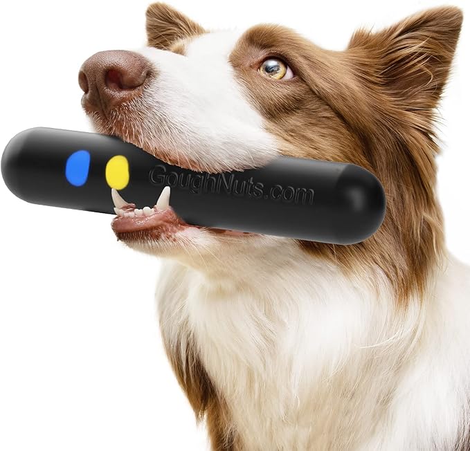 Goughnuts — Dog Toys for Aggressive Chewers | Virtually Indestructible Dog Toys for Breeds Such as Pit Bulls and German Shepherds | Heavy Duty Rubber Stick Toy | Large