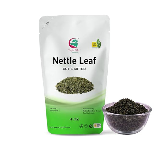 Nettle Leaves Dried 4 oz | Nettle Leaf Tea | Cut and Sifted | Stinging Nettle Herb Bulk | Non- Gmo, Ethically sourced | By Yogi's Gift®