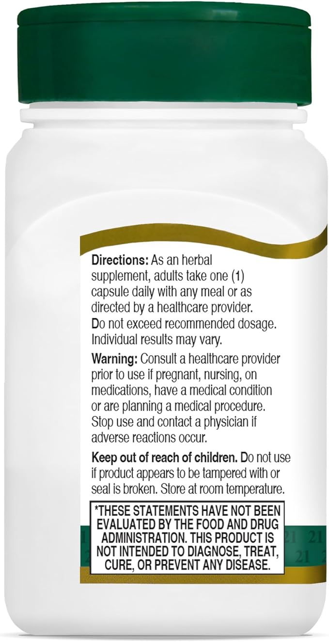 21st Century Turmeric 500 mg Plus Black Pepper Extract Vegetarian Capsules, 60 Count