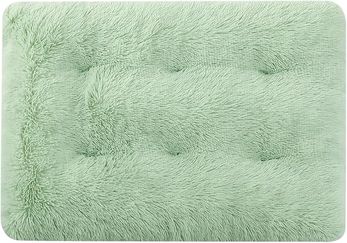 Dog Crate Mat, Dog Bed for Large Dogs, Comfy Fluffy Kennel Pad Anti-Slip for Dog beds & Furniture, Quilted Dog Bed for Pets for Medium/Small Dogs Cats (Color : Green 1, Size : 25x18)