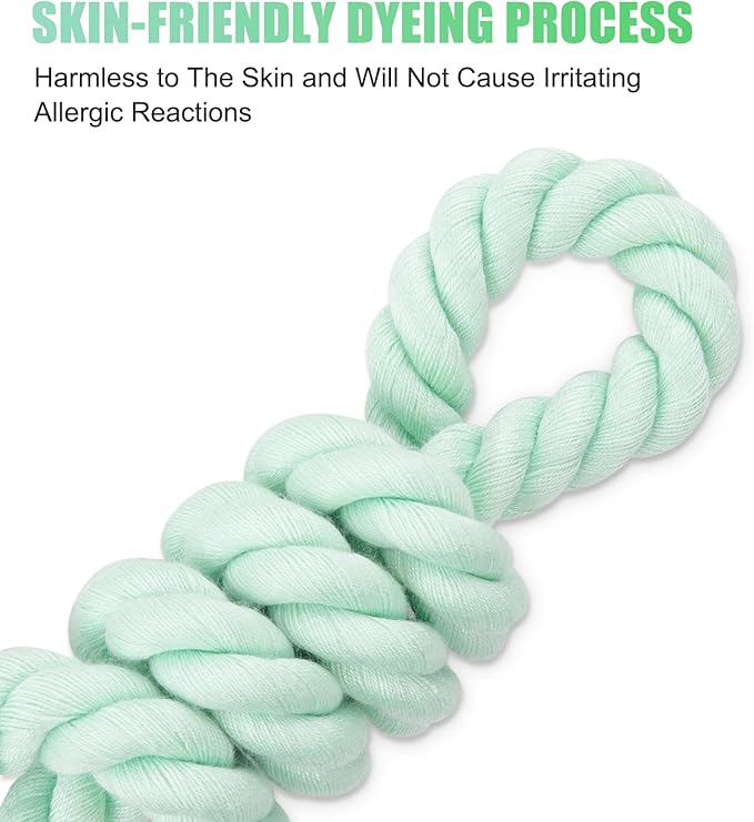 Dog Leash 5 FT Handmade Braided Cotton Rope Leashes for Small Medium and Large Dogs, New Golden Heavy Duty Metal Clasp, Light Green