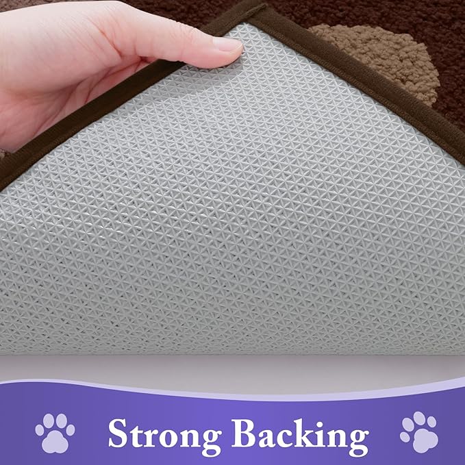 Buganda Dog Door Mat for Muddy Paws, Absorbent Dirt Trapper Non Slip Indoor Doormats, Washable Low-Profile Mat for Mud Dogs, Entryway Carpet for Inside Floor (36x24 Inches, Brown)