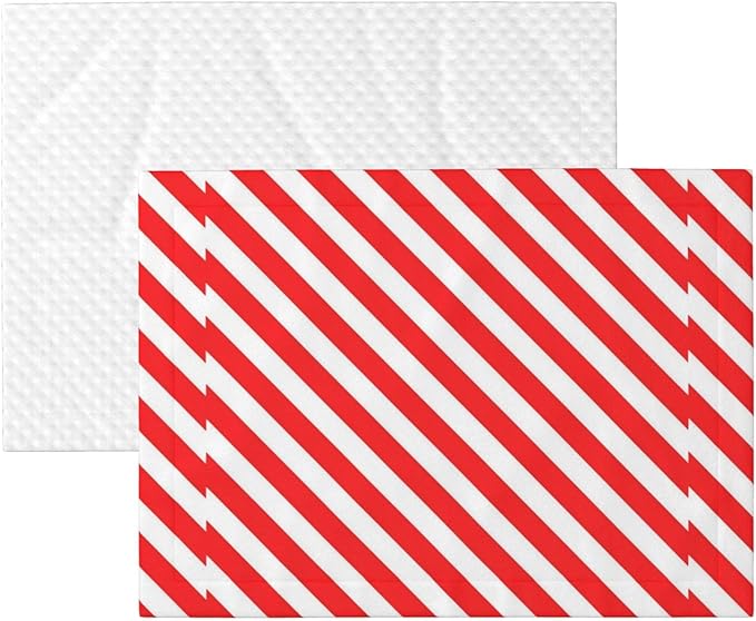 Reversible Pet Blanket for Sofa Protection Pet Comfort, Red White Stripes Christmas Candy Cane, Double Sided Design with Cozy Nubby Nap Side and Durable Smooth Play Side