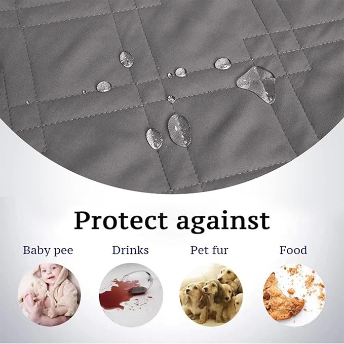 Waterproof Dog Bed Covers for Couch Protection, Water-Resistant Soft Dog Pet Blanket Anti-Slip Dog Blanket for Bed, for Furniture Bed Couch Sofa (Light Gray,82x102inch)