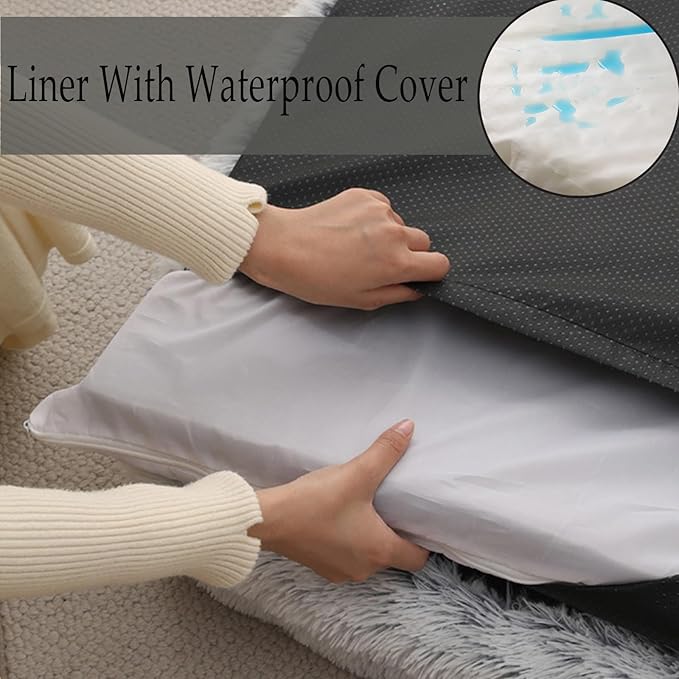 Dog Beds Medium Large Size Dog, Calming Dog Bed with Removable Washable Cover, Waterproof Lining and Nonskid Bottom(Gradient-Green,XXL)