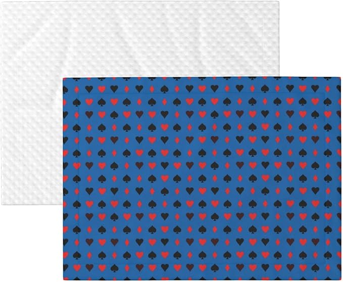 Pet Blanket for Couches and Beds, Poker Playing Cards, Reversible Double Sided Plush Design with Soft Bumpy Texture and Smooth Surface, Furniture Protector