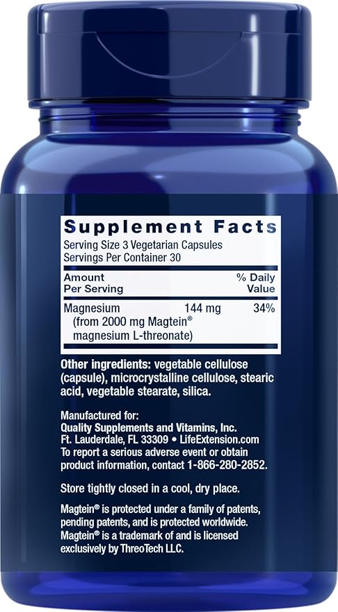 Life Extension Neuro-mag Magnesium L-threonate, 90 Count (Pack of 2)