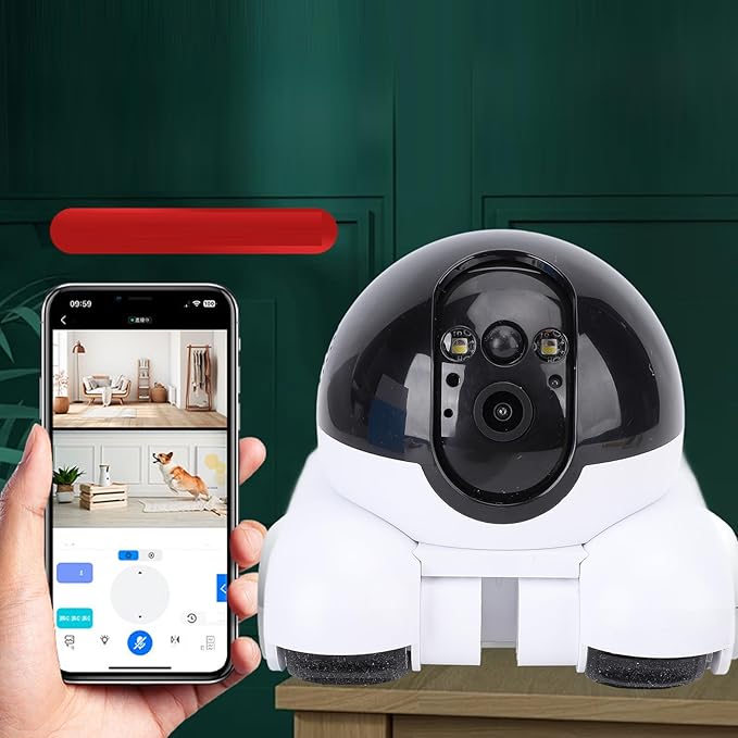 Ejoyous Pet Robot Camera, Double Lens 1080P Pictures Watching App, 5200mAh Battery Remote Control Wheels, Two Way Talk Interaction, One Click Feature, Supports 128G Storage Card