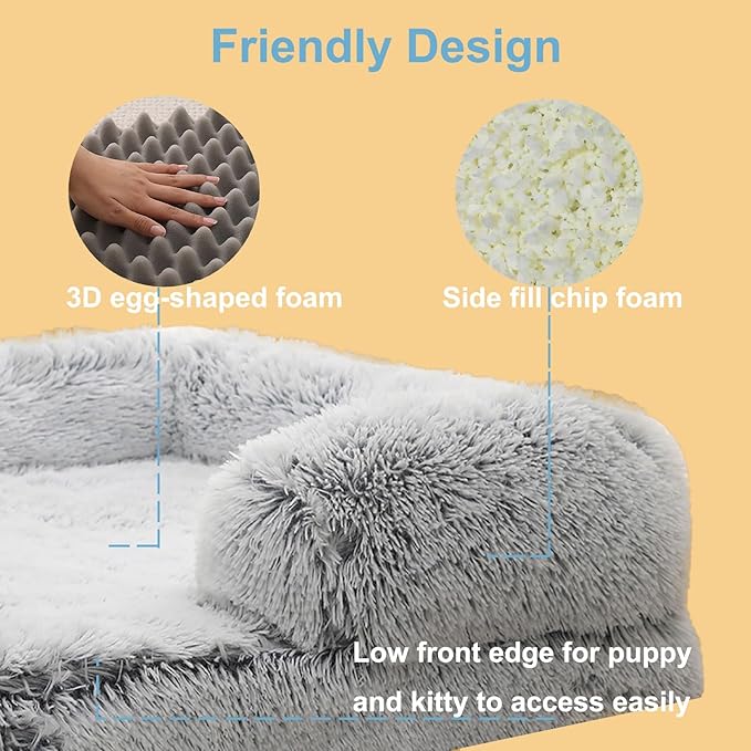 Dog Beds Large Sized dog Orthopedic, Sofa Dog Bed with Waterproof Lining and Nonskid Bottom, Rectangle Washable Dog Bed for Medium Small Dogs and Cats Comfortable ( Color : Brown2 , Size : 51 x 35" )
