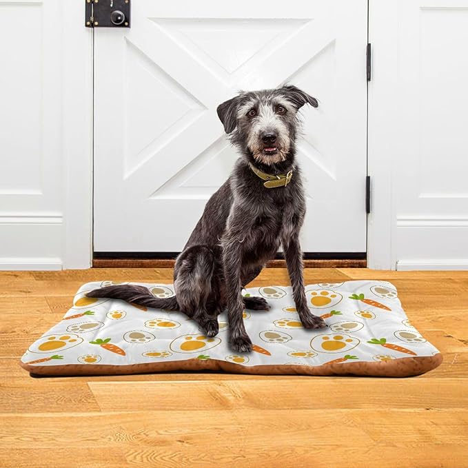 Pet Bed Rabbit Paw Carrot Dog Bed Mat Absorbing Non Slip Pad Pet Sleeping Mat for Small, Medium, and Large Dogs Puppy Cat 36 in x 24 in
