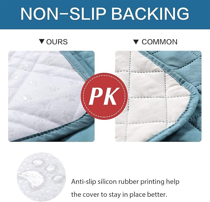 Waterproof Dog Bed Covers for Couch Protection, Water-Resistant Soft Dog Pet Blanket Anti-Slip Dog Blanket for Bed, for Furniture Bed Couch Sofa (Gray Blue,96x82inch)