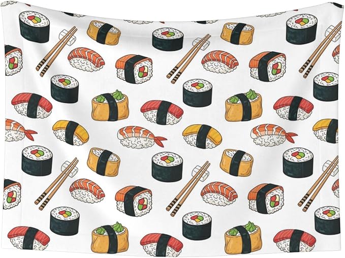 Reversible Plush Pet Blanket for Puppies Kittens, Sushi, Double Sided Gentle Dot Texture for New Pets Adjusting to Home Environment Softly