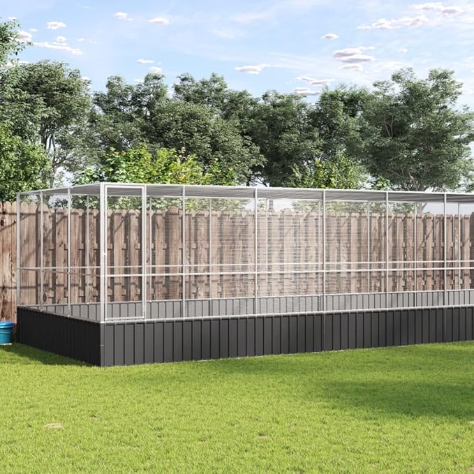 Steel Aviary with Extension, Large Flight King Bird Cage for Cockatiels African Grey Quaker Amazon Sun Parakeets Green Cheek Conures Pigeons Parrot Bird Cage, 448.4"x120.9"x83.5",-88
