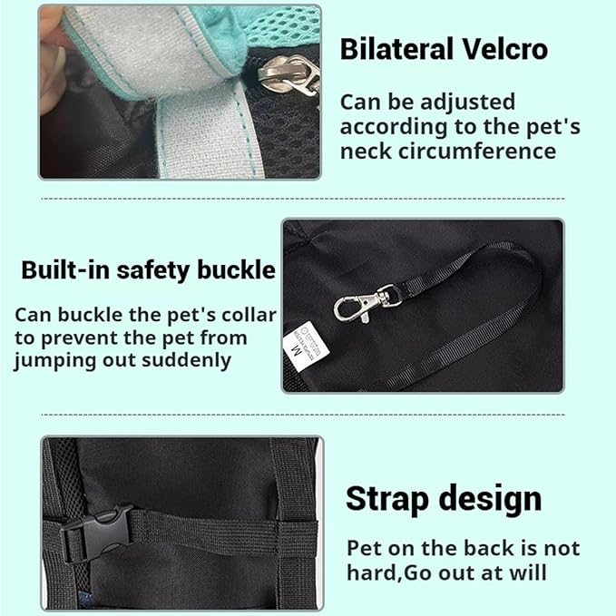 Portable Pet Carrier Backpack, Adjustable Pet Front Cat Dog Carrier Backpack Travel Bag for Small Medium Dogs Cats Puppies, Cat Backpack Carrier for Hiking Cycling (M, XL)