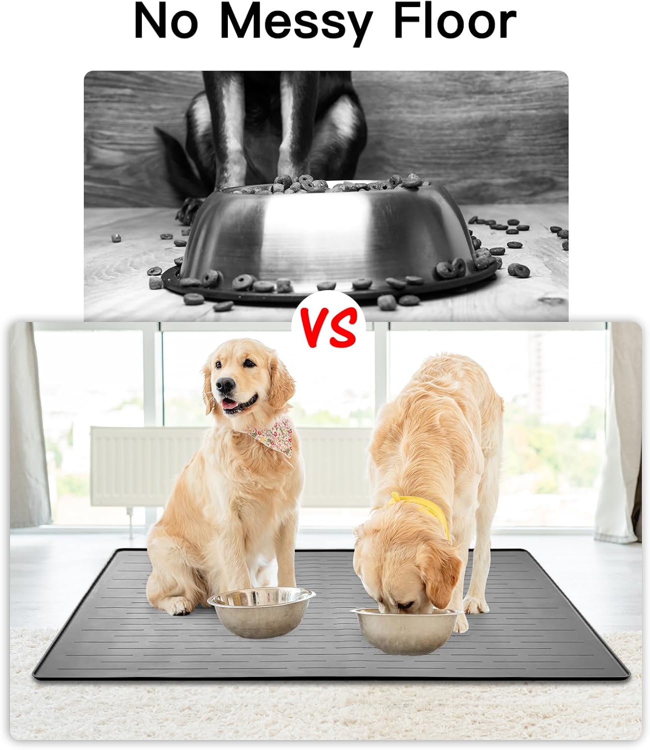 39.4"x29.5" Large Pet Food Mat, Silicone Dog Mats for Food and Water, Nonslip Pet Feeding Mats for Floors,Dog Cat Bowl Mat with Raised Edges, Dark Green