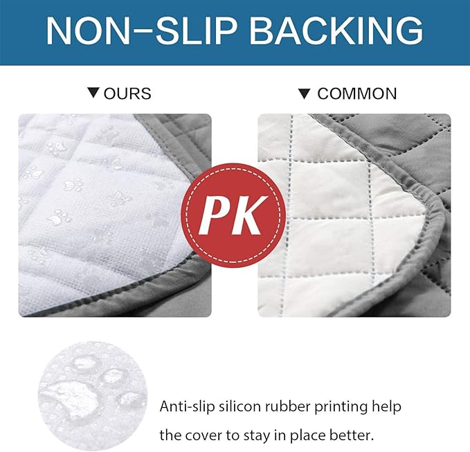 Waterproof Dog Bed Covers for Couch Protection, Water-Resistant Soft Dog Pet Blanket Anti-Slip Dog Blanket for Bed, for Furniture Bed Couch Sofa (Light Gray,96x82inch)