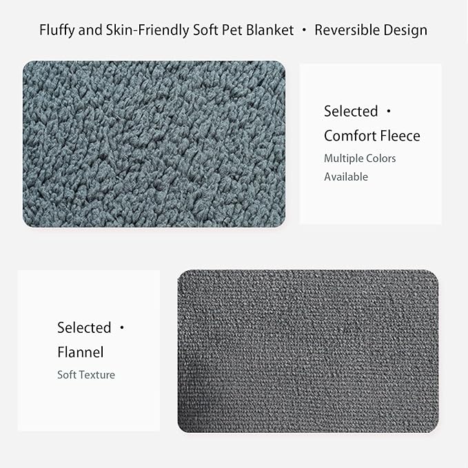 Waterproof Pet Blanket, Lovers Blanket Reversible Plush Sherpa Fleece Furniture Protector for Sofa, Bed & Couch, Liquid & Pee Proof Dog Blanket Cover for Dogs Cats Lovers Couples (Gray, L(57"x65"))