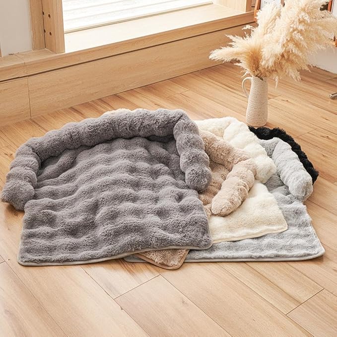 Waterproof Throw Blanket For Dogs & Indoor Cats,Dog Pad Washable Removable Couch Cover,Plush Long Fur Mat with Non Slip Silicone Base,Furniture Protector Gift for New Pet Parents,29.5"x29.5" (coffee)