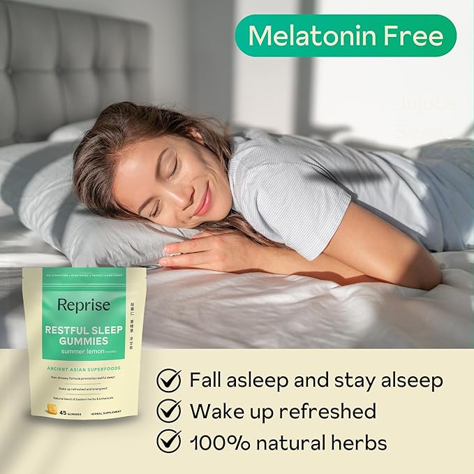 Melatonin Free Natural Sleep Aid Gummies for Adults | NO Melatonin | Herbal Jujube & Chamomile, Lemon Balm - Deep Sleep Supplement & Relaxation for zzz, 45 Vegan Gummies (45 Gummies (1 Pack))